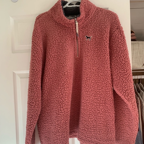 Victoria’s Secret PINK Sherpa quarter zip - Picture 1 of 2